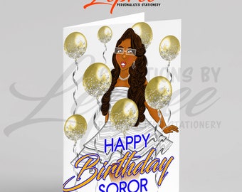 Sigma Gamma Rho Card, SGRho Personalized Card, Happy Birthday Card, Soror Gift