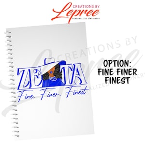 Zeta Phi Beta Personalized Notebook, Black Sorority Custom Notebook