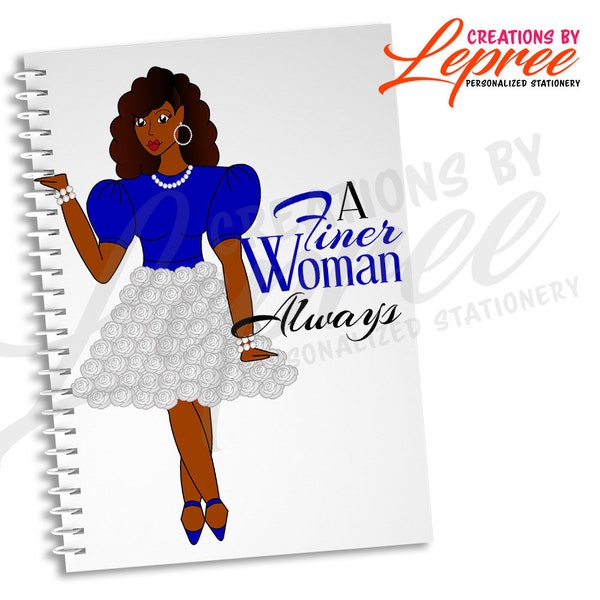 Zeta Phi Beta Personalized Finer Notebook, Black Sorority Custom Notebook