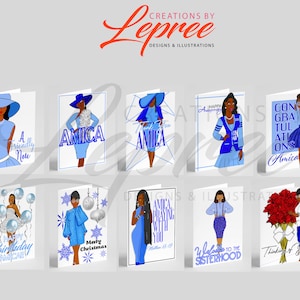Personalized Zeta Amicae Card Bundle, Black Sorority Card Bundle, Custom Card Bundle