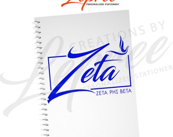 Zeta Phi Beta Personalized Notebook, Black Sorority Custom Notebook