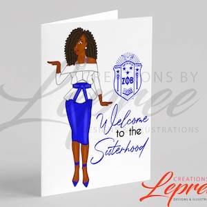 Zeta Phi Beta Karten, Willkommen in der Schwesternschaft, Schwesternschaft Geschenk