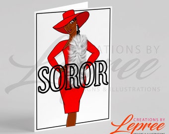 Delta Sigma Theta Personalized Black Sorority Card