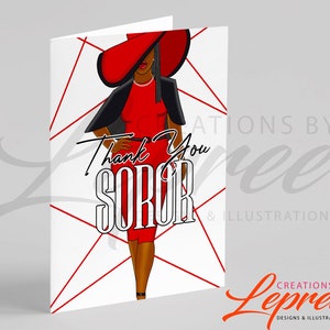 DST, Delta Sigma Theta inspirado personalizado gracias Soror, tarjeta de hermandad