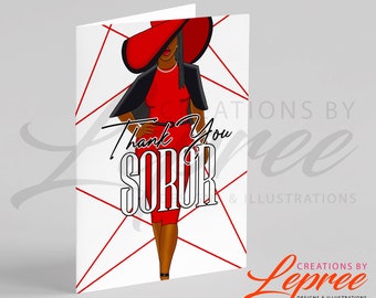 DST, Delta Sigma Theta Inspired Personalized Thank You Soror, Sorority Card