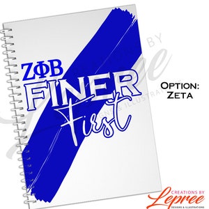 Caderno de letras gregas personalizado Zeta Phi Beta, caderno de irmandade preto personalizado