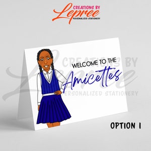 Tarjetas de bienvenida personalizadas de Amicette, Tarjetas de bienvenida a Amicette