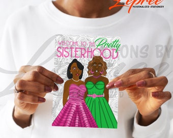 AKA Inspired Cards, Welcome to the Sisterhood Card, Pink and Green Cards, Sorority Gift