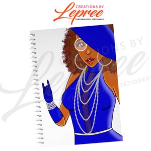 Zeta Phi Beta Personalized Notebook, Black Sorority Notebook