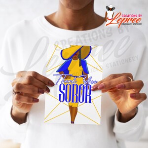 Personalized SGRho Thank You Card - Sigma Gamma Rho, SGRho Inspired Sister Gift