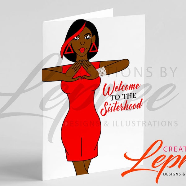 Delta Sigma Theta Inspired Personalized Welcome to the Sisterhood Card for New Members, Probate Gift, Initiation Gift