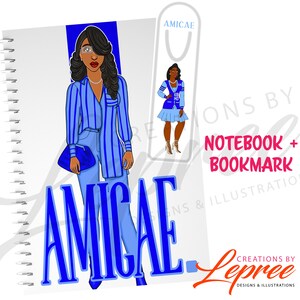 Zeta Amicae Black Sorority Notebook, Cards and Bookmark Bundle image 2