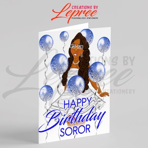 Zeta Phi Beta Card, Personalized Happy Birthday Card, Happy Birthday Soror
