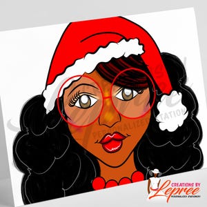Biglietto di auguri di Natale personalizzato con Babbo Natale di colore / Biglietto di auguri per le feste afroamericane / Design di Babbo Natale diverso / Biglietto di auguri di Babbo Natale nero