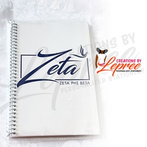 DISCOUNT Zeta Phi Beta Notebook, Black Sorority Notebook