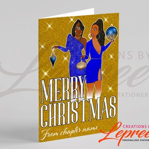 Personalized Sigma Gamma Rho, SGRho Inspired Black Sorority, Chapter Christmas Card