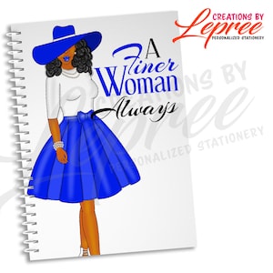 Zeta Phi Beta Personalized Finer Notebook, Black Sorority Custom Notebook