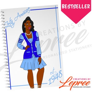 Zeta Amicae personaliseren notebook, zwarte Sorority aangepaste notebook