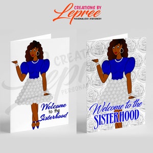 Zeta Phi Beta Tarjeta personalizada de bienvenida a la hermandad, regalo de hermana de hermandad