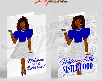 Zeta Phi Beta Personalized Welcome to the Sisterhood Card, Sorority Sister Gift