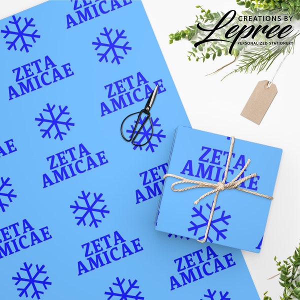 Zeta Amicae Snowflake Wrapping Paper