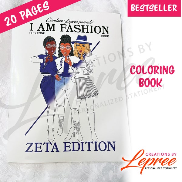 Zeta Phi Beta Coloring Book, Black Sorority Coloring Book, Adult Coloring Book