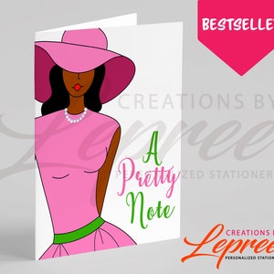 AKA Inspired Personalized Card, Sorority Card, Pink and Green Cards