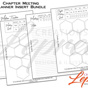 Planner Insert | Digital Download | Meeting; Chapter Meeting Goals Bundle