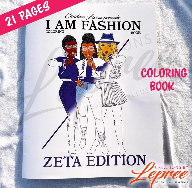 Zeta Phi Beta Black Sorority, Black Girl Notebook and Coloring Book Bundle image 3