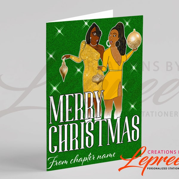 Personalized Chi Eta Phi Black Sorority, Black Nurses Chapter Christmas Card