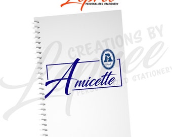 Personalized Zeta Youth Auxiliary, Amicette, Black Girl Notebook