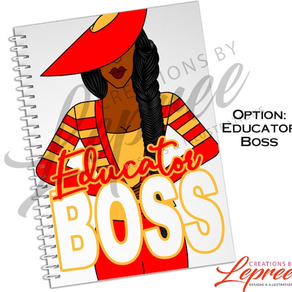Personalized Black Sorority Boss Inspired Black Girl Notebook