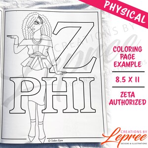 Zeta Phi Beta Black Sorority, Black Girl Notebook and Coloring Book Bundle image 4