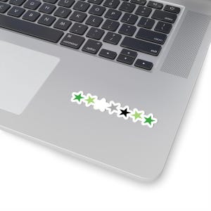 Aromantic Pride Star Kiss-Cut Sticker: Durable Vinyl, Glossy Finish