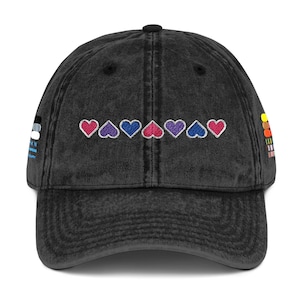 Bisexual Pride Flag Washed Embroidered Cap LGBT Casual Baseball Hat Everyday Wear Ideal Gift Pride Month Unisex Style Summer Hat