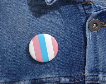 Transgender Pride Flag Pin Button, LGBTQ Pride Badge, Rainbow Lapel Pin, Queer Accessories, Nonbinary Brooch, LGBTQ+ Pinback Button