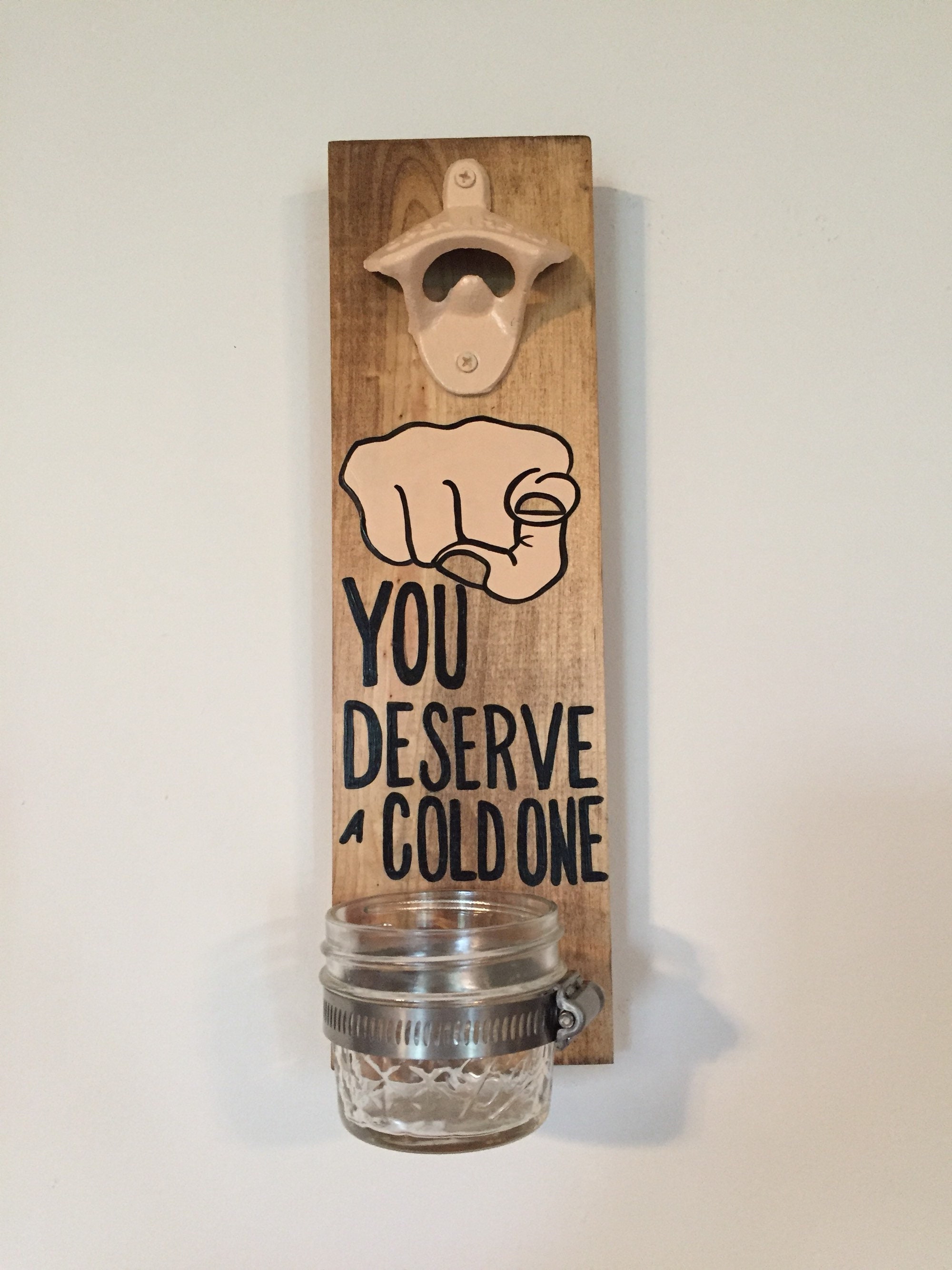 Funny Wall Mount Beer Bottle Opener with Mason Jar Cap Catcher Etsy