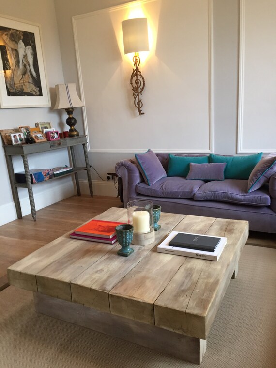 Extra Chunky Large Solid Wood Distressed Handmade Coffee - Extra Large Solid Oak Coffee Table Extra Chunky Large Solid Wood Distressed Handmade Coffee - Extra Large Solid Oak Coffee Table