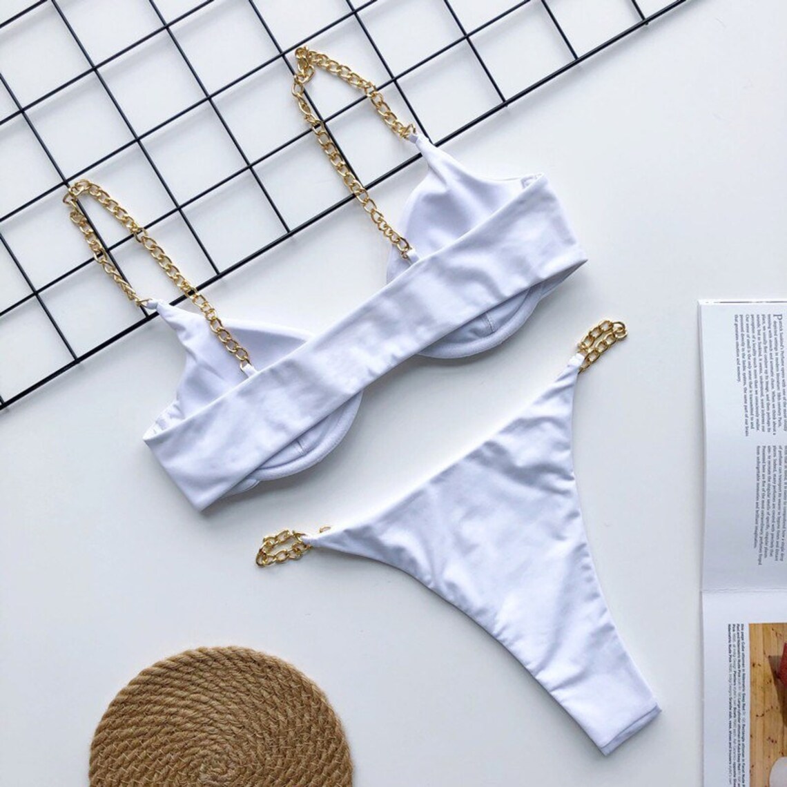 Sexy Gold Chain Bikini Set Etsy