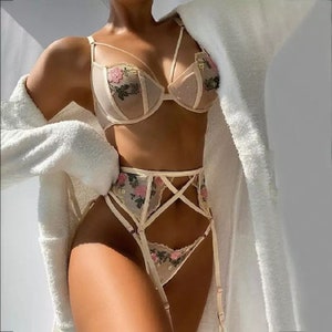 Floral Cottage Core Lingerie Body Suit