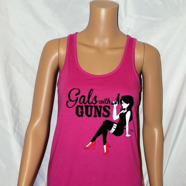 Sale! Gals With Guns Logo Pink Racerback