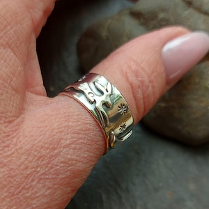 Silver Hare,Crescent Moon and Star design ring , running hare with moon ring