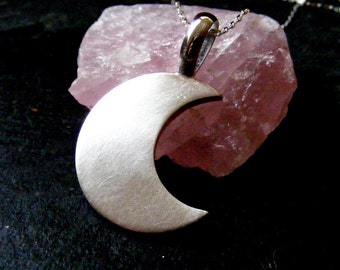 Silver Moon Pendant necklace Crescent moon