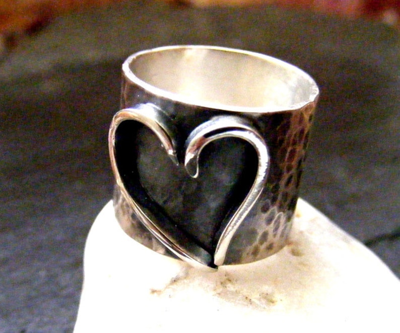 Hammered Heart Ring main image 1