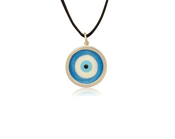 Blue-Eyed Vision (Handmade sterling silver evil eye pendant)