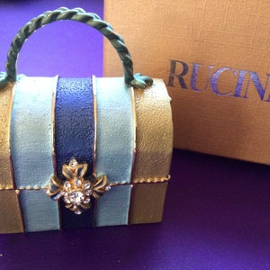 Rucinni Trinket Box Pocketbook Swarovski Crystal Enamel Miniature Engagement Wedding Valentine Romantic Bride Ring Holder Vanity Gift