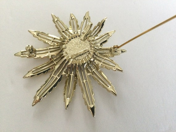 Sarah Coventry Sunflower Brooch Pendant Dimension… - image 6