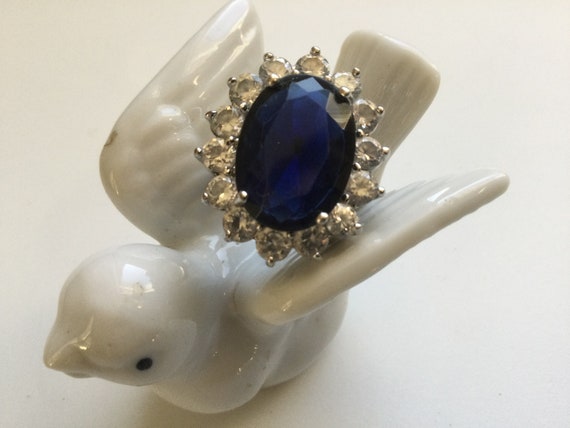 KJL Princess Diana Simulated Sapphire Ring Size 6… - image 1