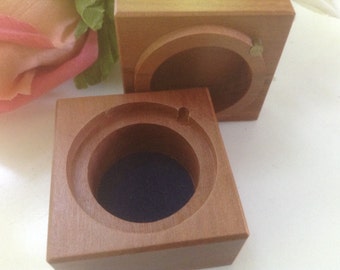 Caja de madera hecha a mano, nueva caja de regalo para anillos, propuesta, porta joyas, día del padre, graduación, compromiso, boda, San Valentín, baratija forrada en madera.