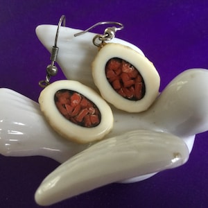 Hirschgeweih Ohrringe Durchbohrt Coral Resin Drop und baumeln Natur Tier Handmade Schmuck Geschenk